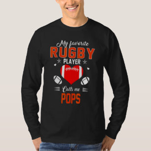 T-shirt Joueur de rugby favori me traite Pops fête des mèr