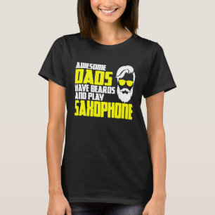 T-shirt Joueur de saxophone barbu pour la fête des pères S