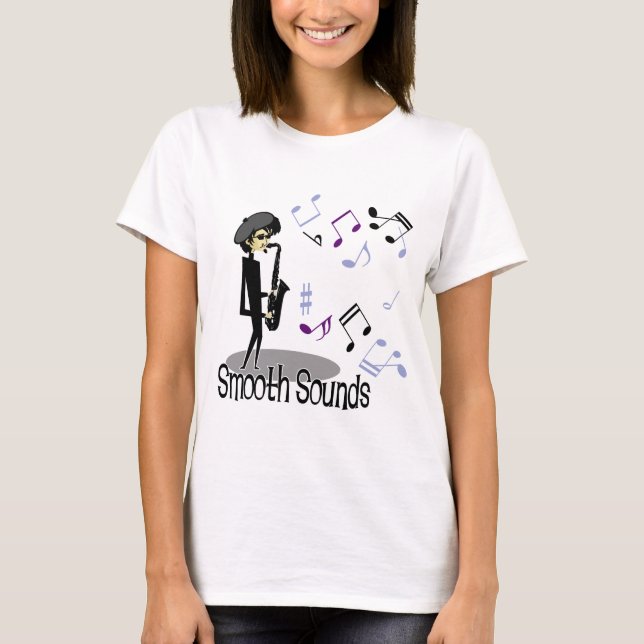 T-shirt Joueur de saxophone beatnik de jazz (Devant)