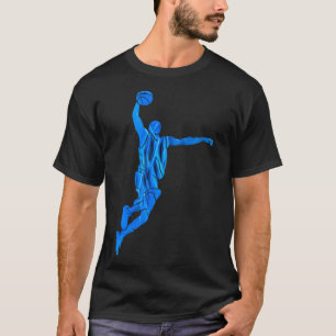 T-shirt Joueur de Sketll Slam Dunk Blue Flames Art Abstrai