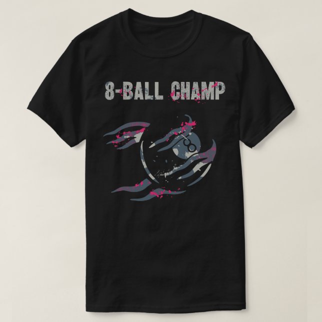 T-shirt Joueur de snooker du champion de boule 8Ball (Design devant)