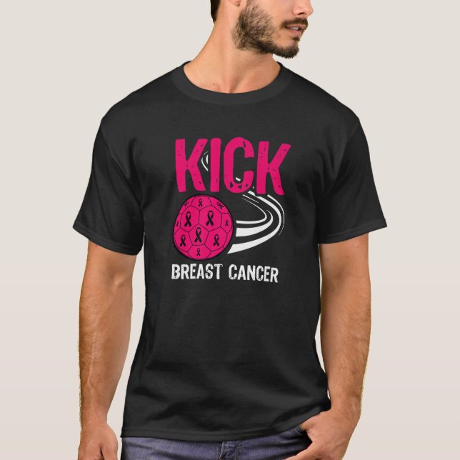 T-shirt Joueur de soccer Kick Breast Cancer Awareness (Devant)