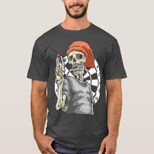 T-shirt Joueur de squelette des fléchettes - équipe de cha