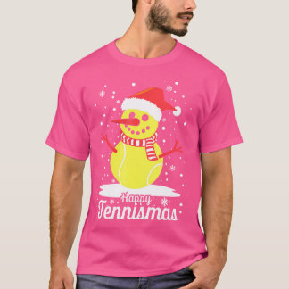 T-shirt Joueur de tennis amusant Joueur de Noël Lumières T