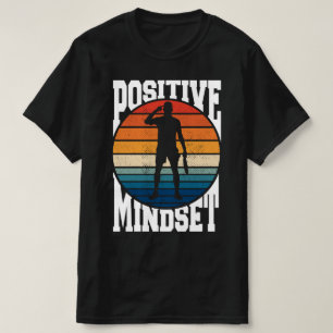 T-shirt Joueur de tennis de l'esprit positif Coucher de so