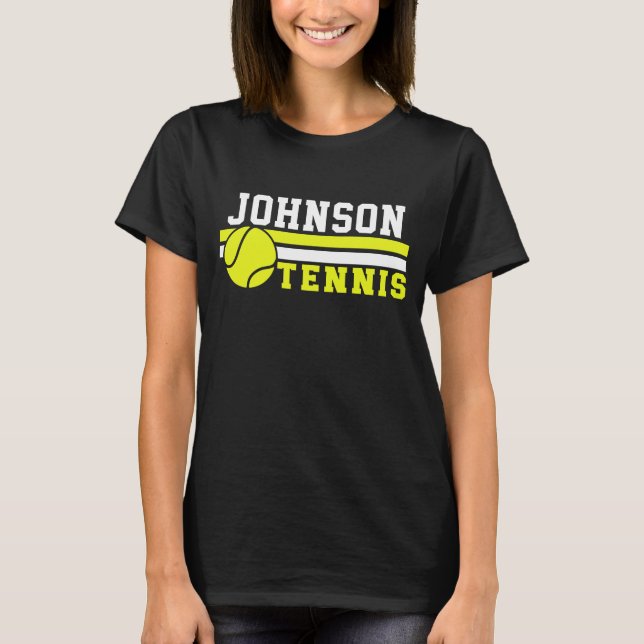 T-shirt Joueur de tennis NOM Ball Jeu court personnalisé (Devant)