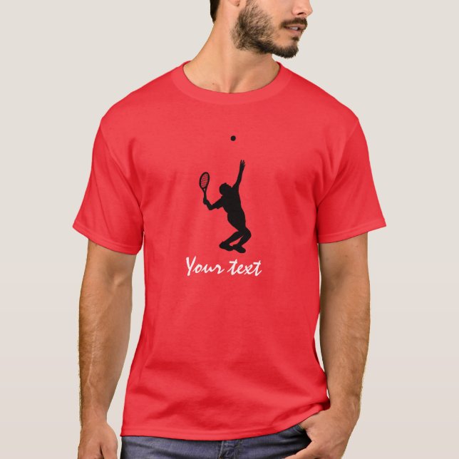 T-shirt Joueur de tennis ; Rouge (Devant)