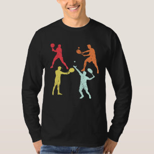 T-shirt Joueur de Tennis Silhouette Raquettes Boules Cool