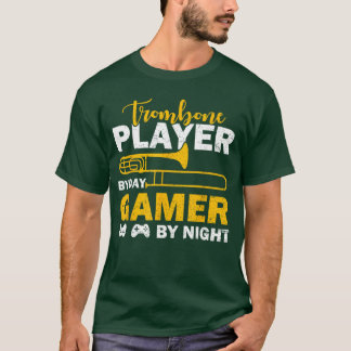 T-shirt Joueur de trombone le jour, joueur le nuit Funnyro
