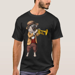 T-shirt Joueur de trompette Pug