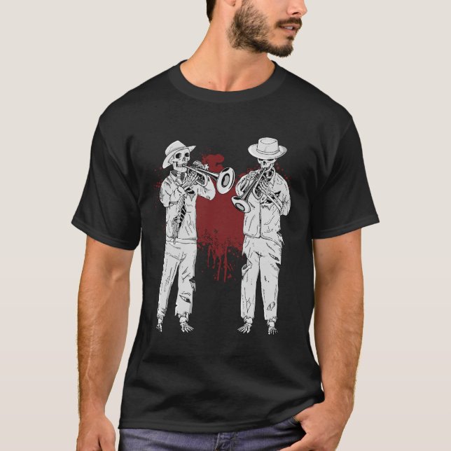 T-shirt Joueur de trompette Zombie Jazz Musique Lover Homm (Devant)