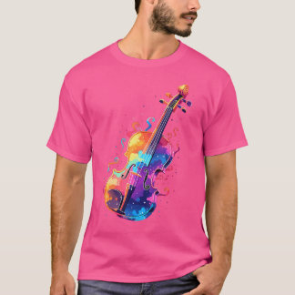 T-shirt Joueur de violon Cravate-Dye instrument de musique