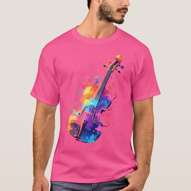 T-shirt Joueur de violon Cravate-Dye instrument de musique (Devant)