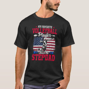 T-shirt Joueur de volley-ball au drapeau américain rétro m