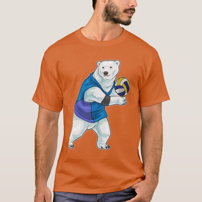 T-shirt Joueur de volley-ball d'ours polaires (Devant)