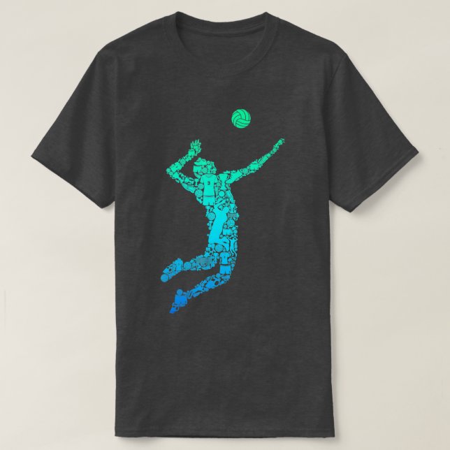T-shirt Joueur de volley-ball garçons Hommes Jeunes (Design devant)