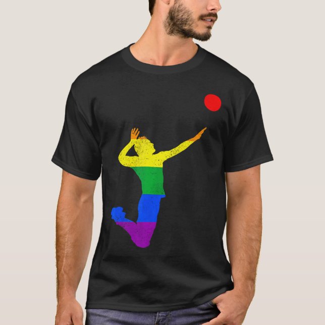T-shirt Joueur de volley-ball LGBTQ Gay pride (Devant)