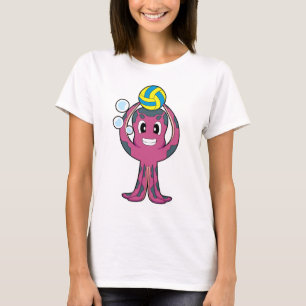 T-shirt Joueur de volley-ball pieuvre Volleyball Sports