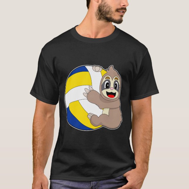 T-shirt Joueur de volley-ball Sloth (Devant)