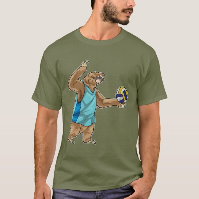 T-shirt Joueur de volley-ball Sloth (Devant)