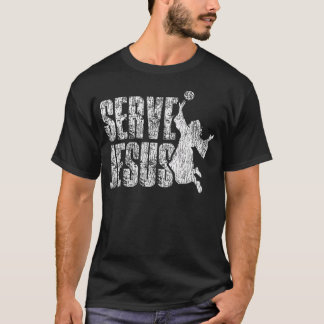 T-shirt Joueur de Volleyball Équipe Jésus Sert