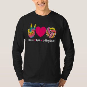 T-shirt Joueur de volleyball Équipe Sport Peace Love Volle