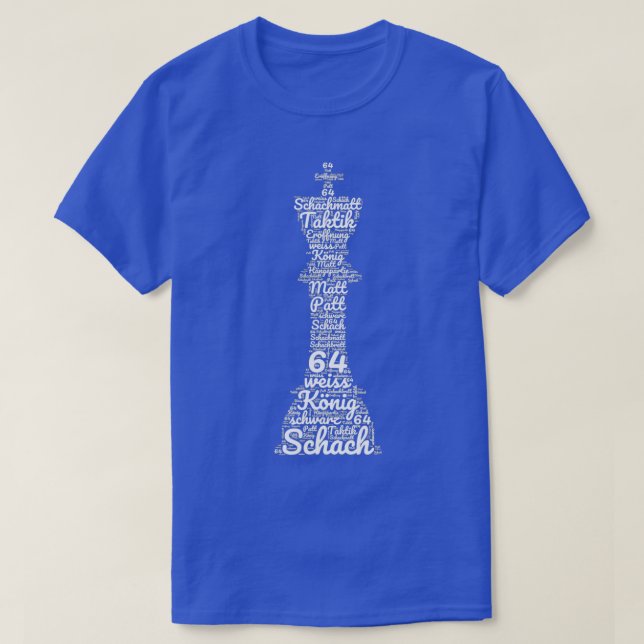 T-shirt Joueur d'échecs Figure King Word Cloud (Design devant)
