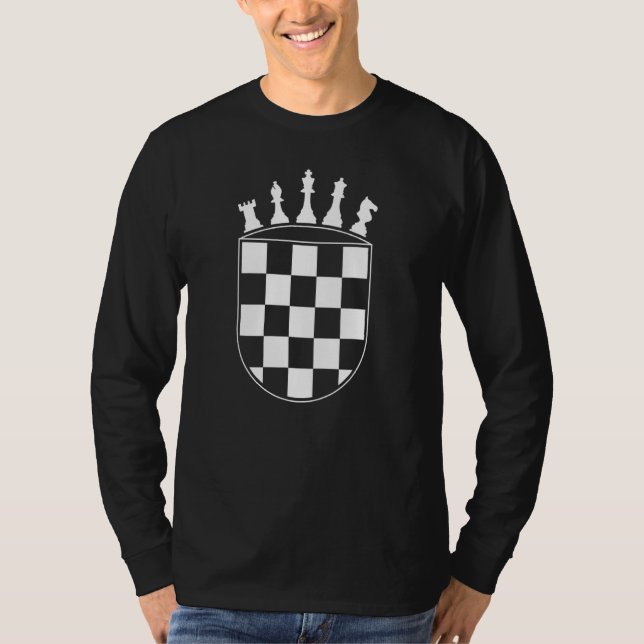 T-shirt Joueur D'Échecs Pour Croates Drapeau Croate Tablea (Devant)