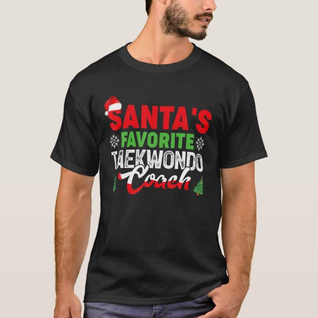 T-shirt Joueur d'entraîneurs de Taekwondo favori père Noël (Devant)