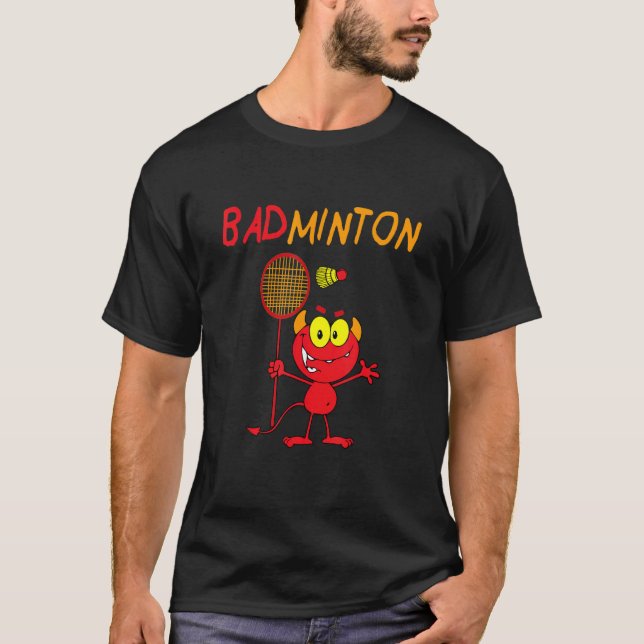 T-shirt Joueur diable de Badminton (Devant)