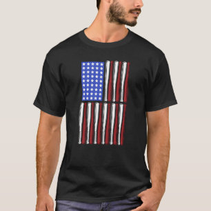 T-shirt Joueur du drapeau américain patriotique C de Baseb