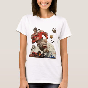 T-shirt Joueur du quart-tour de football sportif vintage