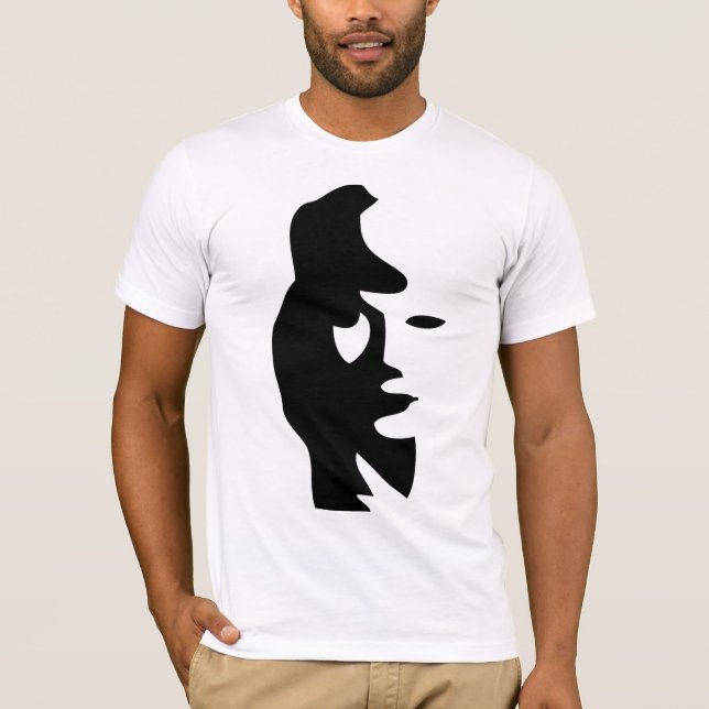 T-shirt Joueur du visage ou de saxophone de la femme ? (Devant)