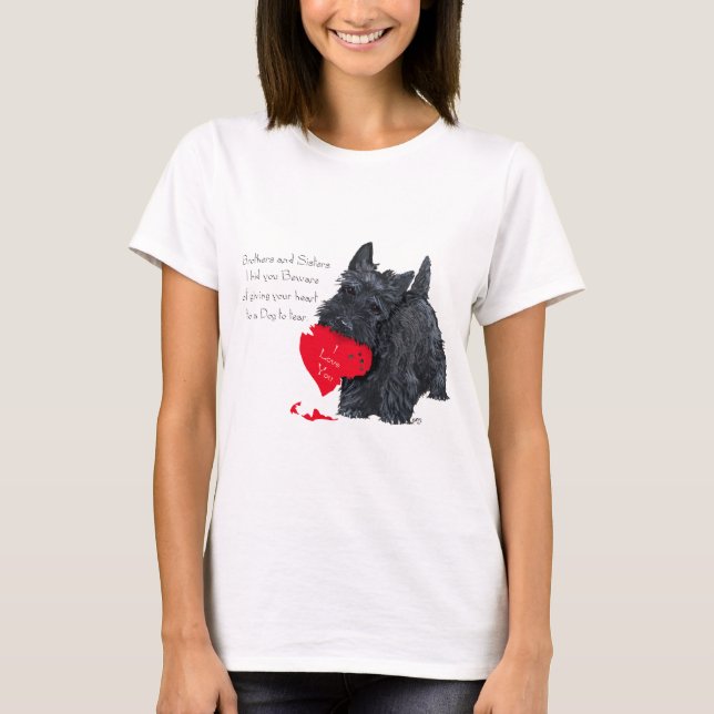 T-shirt Joueur écossais Terrier Valentine Lament (Devant)