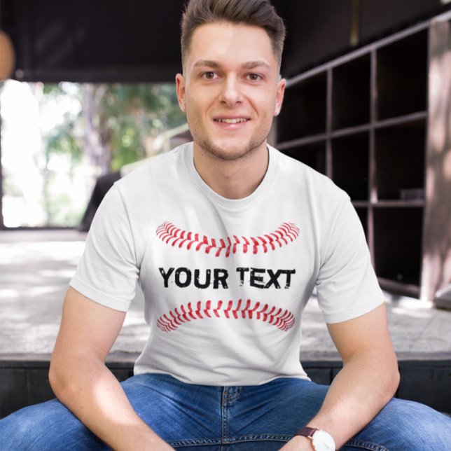 T-shirt Joueur/entraîneur de baseball Seams Custom Team Na (Baseball custom text t-shirt)