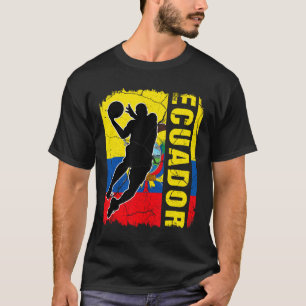 T-shirt Joueur équatorien de basket-ball Equateur Drapeau 