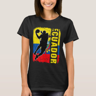 T-shirt Joueur équatorien de basket-ball Equateur Drapeau