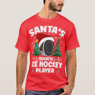 T-shirt Joueur favori de hockey sur glace de Santas
