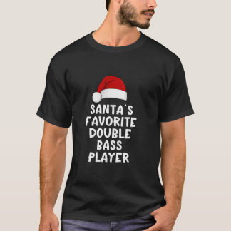 T-shirt Joueur favori de Noël Père Noël double basse Funn