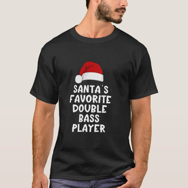 T-shirt Joueur favori de Noël Père Noël double basse Funn (Devant)