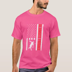 T-shirt Joueur Frisbee Vintage États-Unis Drapeau Fier Ult