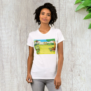 T-shirt Joueur garçon courir dans un Jardin vert luxuriant