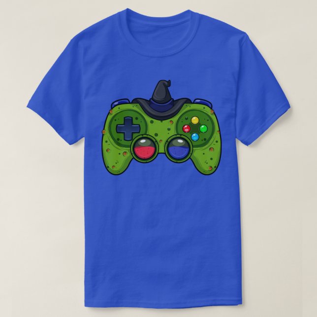 T-shirt Joueur Halloween sorcier contrôleur vidéo gamer en (Design devant)
