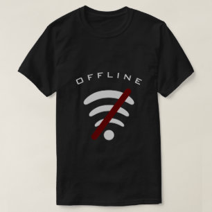 T-Shirt Joueur hors ligne - Pas de Wi-Fi - Zone li