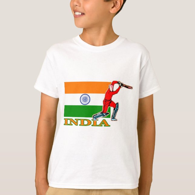 T-shirt Joueur indien de cricket (Devant)