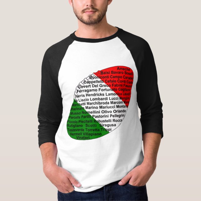 T-shirt Joueur Italien Américain De Football (Devant)