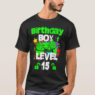 T-shirt Joueur Joyeux 15ème Anniversaire Niveau 15 Déverro