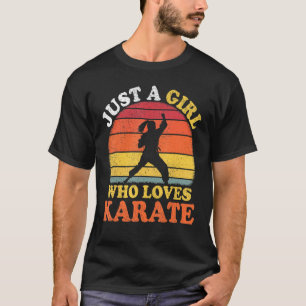 T-shirt Joueur Karaté Vintage Juste Une Fille Qui Aime Kar