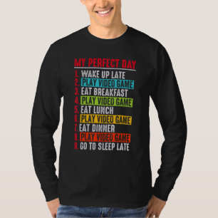 T-shirt Joueur Ma journée parfaite Jouez aux jeux vidéo Ad