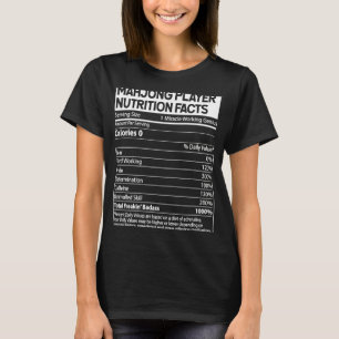 T-shirt Joueur Mahjong Nutrition Fiches Jeu Chine